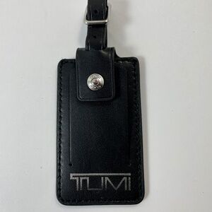 Tumi Luggage ID Hang Tag Briefcase Duffle Tag Travel Leather Black BRAND NEW